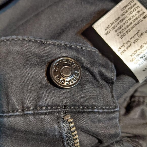 CHICO'S STRAIGHT LEG BLACK JEANS - 10 - Picture 6 of 7